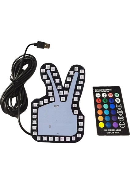 Evrensel Komik Araba Parmak Işığı Uzaktan Zafer Jest Lambası Kızdırma Paneli Etiket Araba Pencere Dekoratif Için (Yurt Dışından)