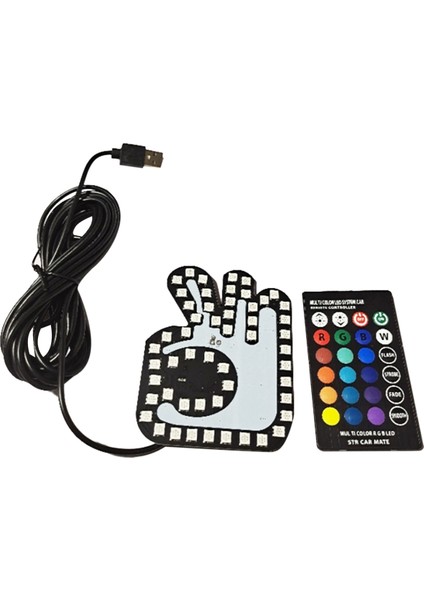 Evrensel Komik Araba Parmak Işığı Uzaktan Kumanda ile Tamam Hareket Lambası Kızdırma Paneli Etiket Araba Pencere Dekoratif Için (Yurt Dışından)