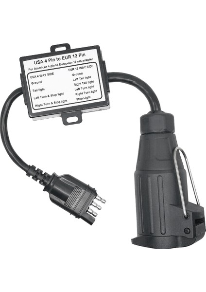 Abd'den Ab'ye Römork Işık Dönüştürücü Abd Arabaları Için 4-Pin Düz Priz - Avrupa Römorku 13-Pin Yuvarlak Fiş (Yurt Dışından)