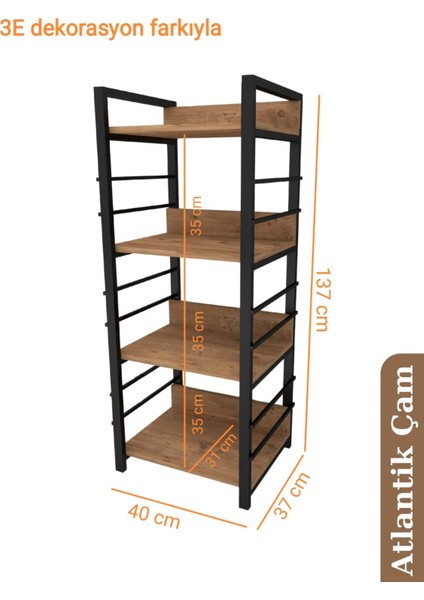 Mutfak Dolabı Raflı Çok Amaçlı Düzenleyici Kiler Rafı Banyo Rafı Kahve Köşesi Kahverengi 137 cm Mdf fiyatları