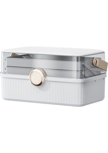 Kozmetik Saklama Kutusu Büyük Kapasiteli Plastik Masaüstü Saklama Kutusu Toz Geçirmez Ruj Kapaklı Ekstra Saklama Kutusu, Beyaz (Yurt Dışından)