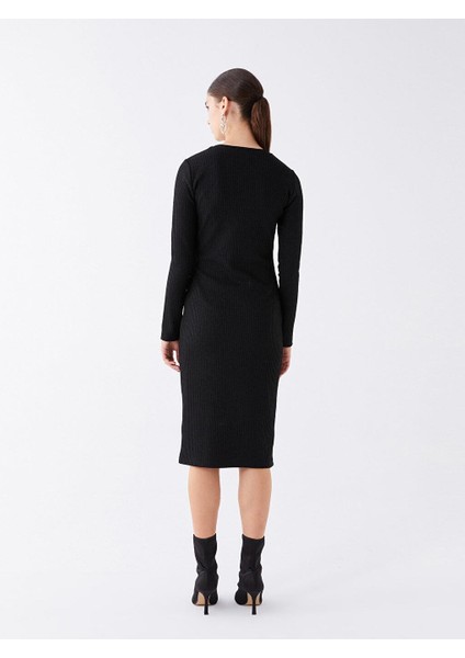 Vision Bisiklet Yaka Düz Uzun Kollu Kadın Elbise indirimleri