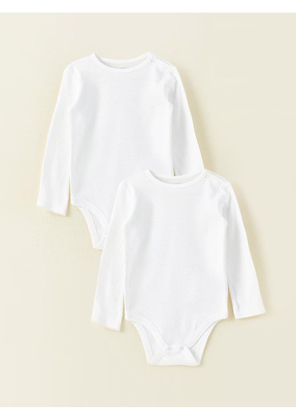 Baby Bisiklet Yaka Basic Kız Bebek Çıtçıtlı Body 2'li