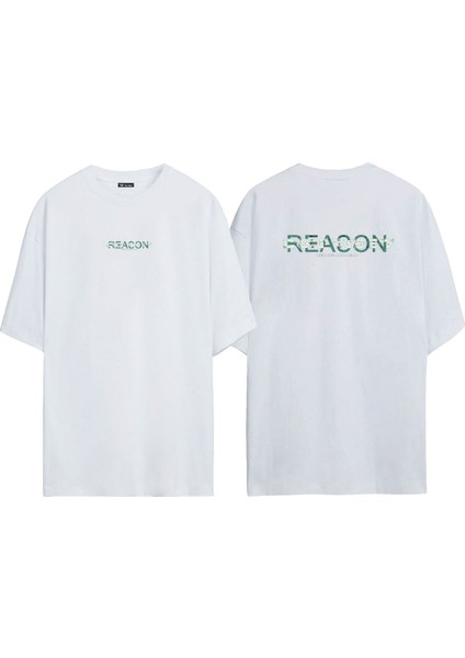 Unisex Reacon Dont Need Ön Arka Baskılı Beyaz Oversize T-Shirt