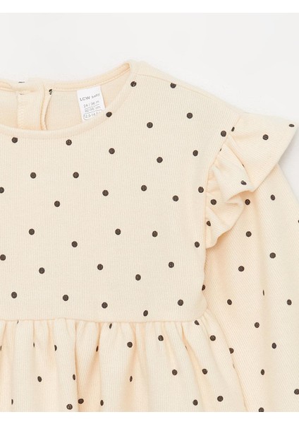 Baby Bisiklet Yaka Uzun Kollu Desenli Kız Bebek Elbise fiyatları