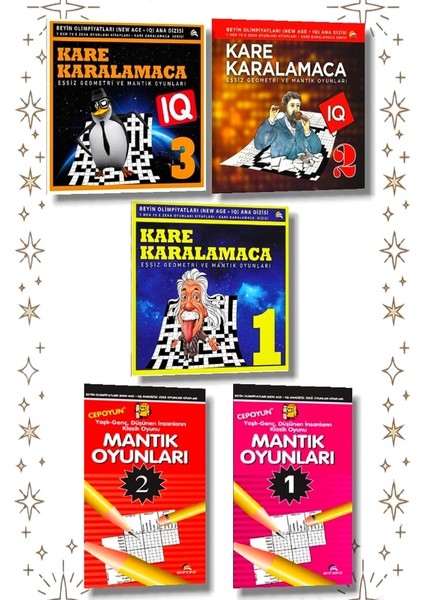 Akıl ve Mantık Oyunları - Her Yaştan Düşünen Insanlar Için Iq Geliştiren Zeka Oyunlar - 5 Kitap - Ahmet Karaçam