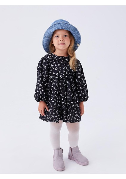 Baby Gömlek Yaka Desenli Kız Bebek Elbise