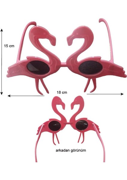 Hawaian Hula Flamingo Şeklinde Parti Gözlüğü Pembe Renk 1 Adet