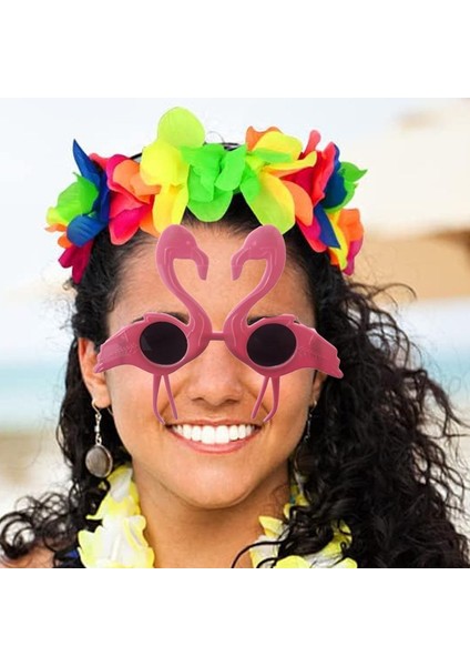 Hawaian Hula Flamingo Şeklinde Parti Gözlüğü Pembe Renk 1 Adet fiyatları