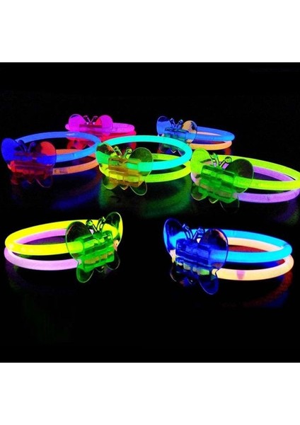 Neonlu Glow Kelebekli Bileklik Karışık Renk 1 Adet
