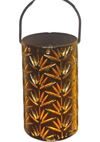 12,5x6,5 cm Altın Renk Plastik Gün Işığı LED Kandil Fener Yaprak Desen modelleri