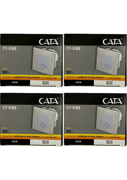 CT-5183 1,5W 6400K (Beyaz Işık) Sensörlü Koridor Aydınlatması (4 Adet)