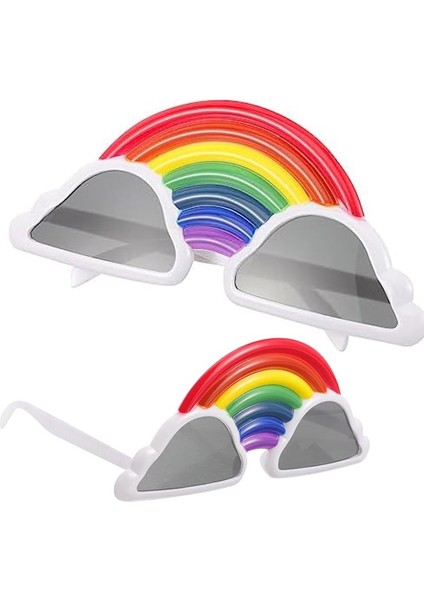 Rainbow Gökkuşağı Şeklinde Parti Gözlüğü Camlı 1 Adet 17X7,5 cm Hawai Retro fiyatları