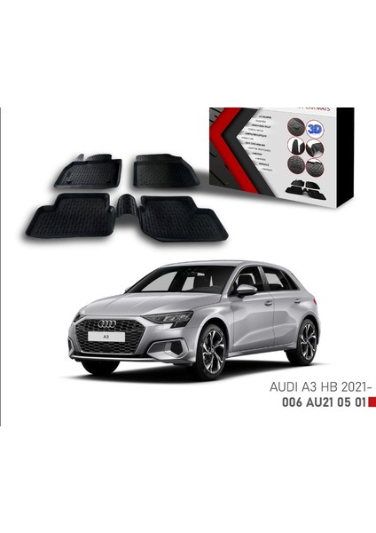 Audi A3 Hb Için Uyumlu -2021 3D Paspas