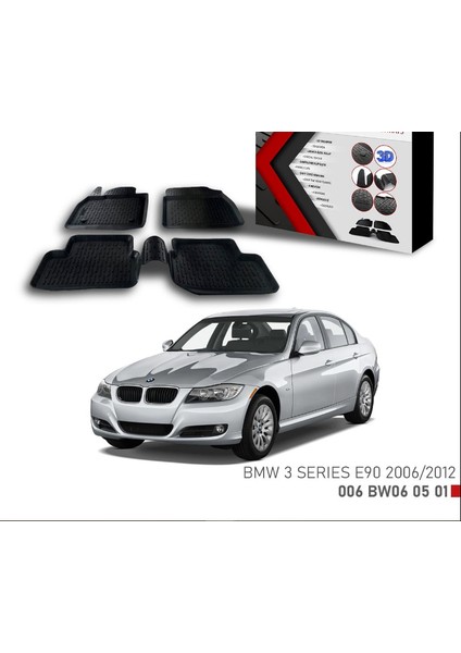 Bmw 3 Series Için Uyumlu E90 2006-2012- 3D Paspas