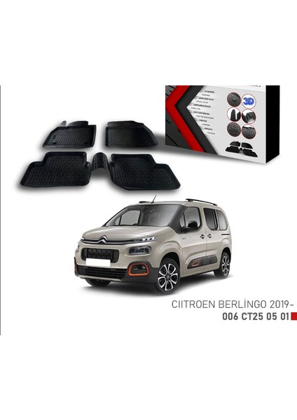 Citroen Berlingo -2019 Için Uyumlu 3D Paspas