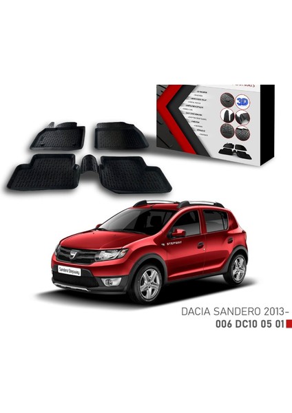 Dacia Sandero -2013 Için Uyumlu 3D Paspas