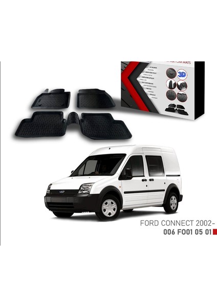 Ford Connect -2002 Için Uyumlu 3D Paspas