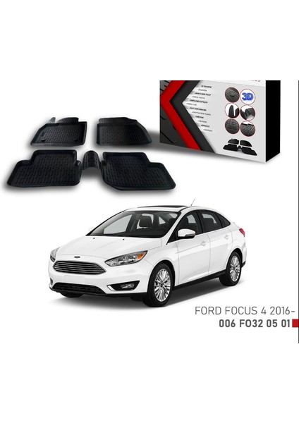 Ford Focus 4 Için Uyumlu -2016 3D Paspas
