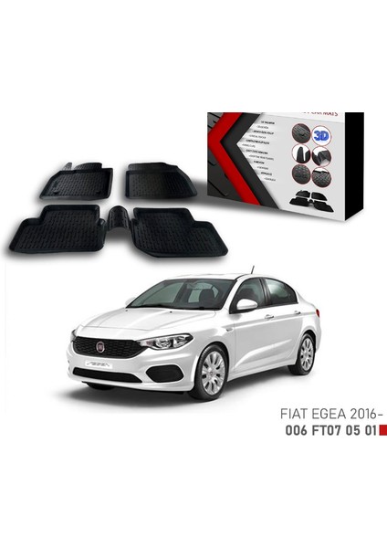 Fiat Egea -2016 Için Uyumlu 3D Paspas