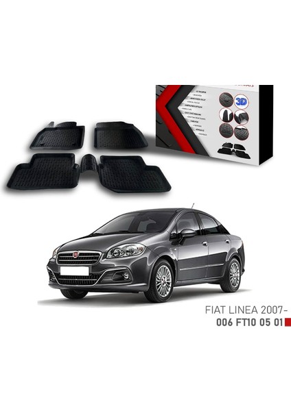 Fiat Linea -2007 Için Uyumlu 3D Paspas