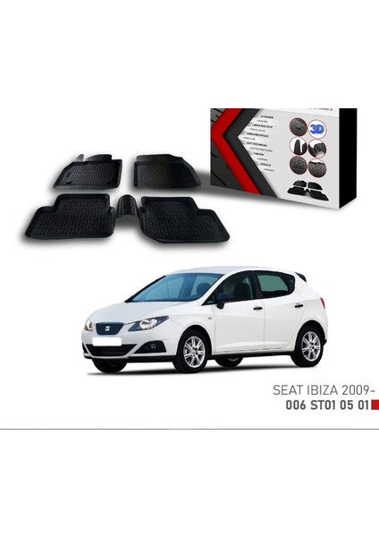 Seat Ibiza -2009 Için Uyumlu 3D Paspas