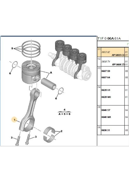 Piston Kolu Tkm 307 C4 Dw6 (1628566280-0603C0-060392)