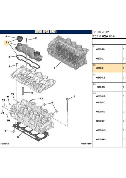 Külbütör Kapağı 206 207 307 308 Euro4-Dw6 (ZVC1017-0248L1) fiyatları