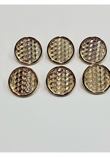 Metal Düğme/trençkot Ceket Boyu/ 6 Lı Set/2,3 CM/JX16/GOLD