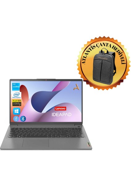 Ideapad 3 Intel Core I3-1215U 16GB 128GB  M.2 SSD 82RK00X8TXATL20  15.6'' W11H Notebook + Çanta