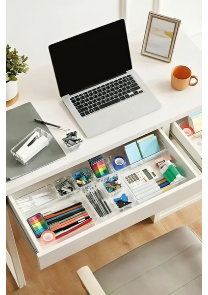 Color House 15'li Organizer Set Makyaj Takı Ofis Çekmece Dolap Banyo Düzenleyici Clear Drawer Organizer