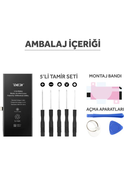 Iphone 13 Mini Batarya Mucize Batarya - Orijinal Mah Kapasite
