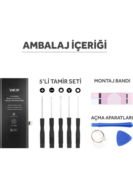 iPhone SE 2022 (3. Nesil) Batarya Mucize Batarya Deji - Orijinal mAh Kapasite
