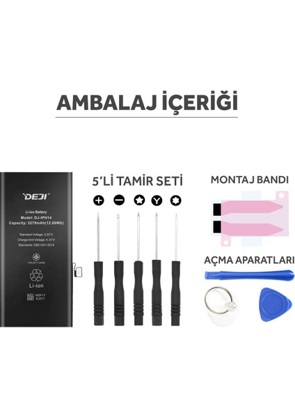 iPhone 14 Batarya Mucize Batarya Deji - Orijinal mAh Kapasite indirimleri