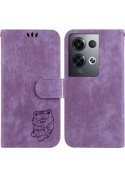 Oppo Için Kılıf Oppo 8 Pro 5g Flip Folio Kabartmalı Sevimli Kaplan Tutucu Kapak (Yurt Dışından)
