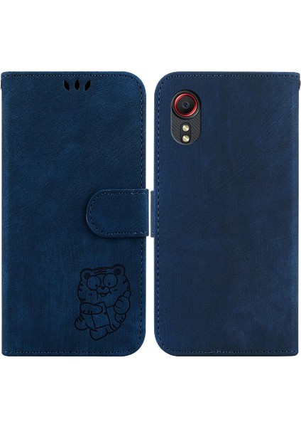 Samsung Galaxy Xcover 5 Tutucu Kapak Kabartmalı Sevimli Kaplan Kartı (Yurt Dışından)
