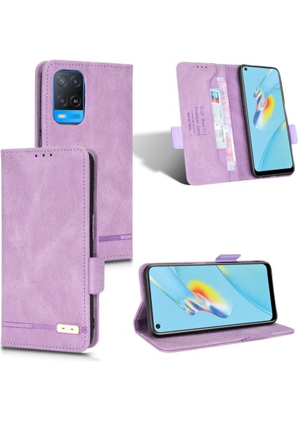 Oppo A54 4g Kart Ekleme Koruyucu Kapak Için Kılıf Deri Folio Kapak (Yurt Dışından)