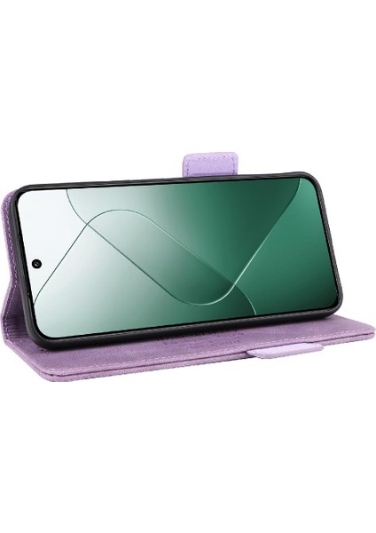 Xiaomi 14 Için Kılıf Koruyucu Kapak Deri Kart ile Folio Flip Case (Yurt Dışından)