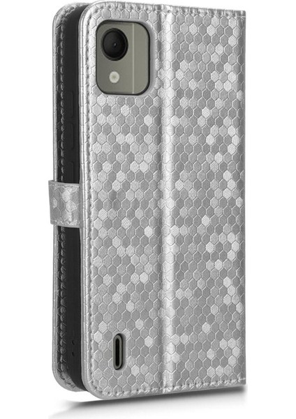 Nokia C110 4g Manyetik Toka Deri Cüzdan Kapak Geometrik (Yurt Dışından)
