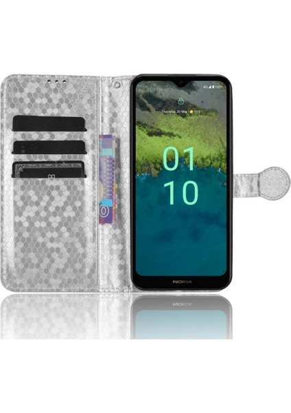 Nokia C110 4g Manyetik Toka Deri Cüzdan Kapak Geometrik (Yurt Dışından)