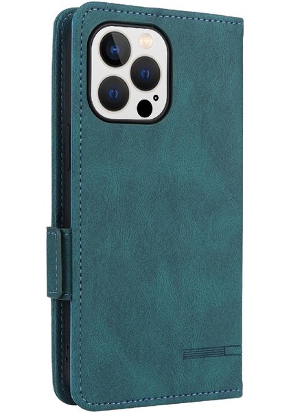 Kart Tutucu Kickstand Deri Folio Flip ile iphone 14 Pro Max Için Kılıf (Yurt Dışından)