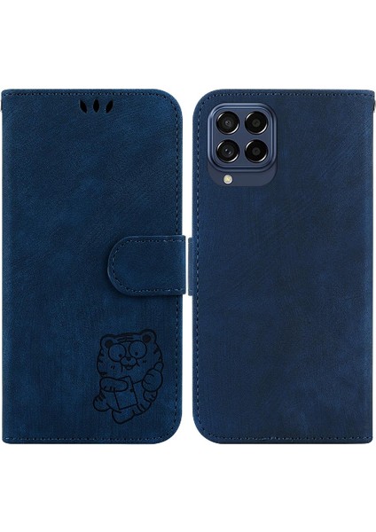 Samsung Galaxy M33 5g Kabartmalı Sevimli Kaplan Tutucu Kapak Kart Durumda (Yurt Dışından)