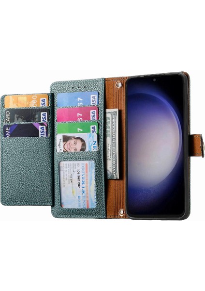 Samsung S23FE Kordon Fermuar Deri Kılıf Cüzdan Aşk (Yurt Dışından)
