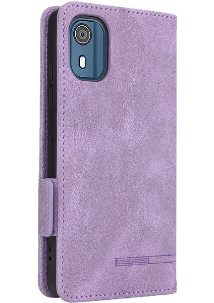 Nokia C02 Deri Folio Flip Case Için Kılıf Tam Koruma Koruyucu (Yurt Dışından)