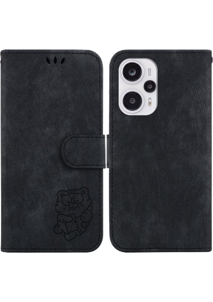 Xiaomi Poco F5 Tutucu Kapak Kabartmalı Sevimli Kaplan Kartı Cep Flip (Yurt Dışından)