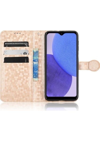 YH Market Samsung Galaxy A23 5g Manyetik Toka Geometrik Desen Deri (Yurt Dışından)