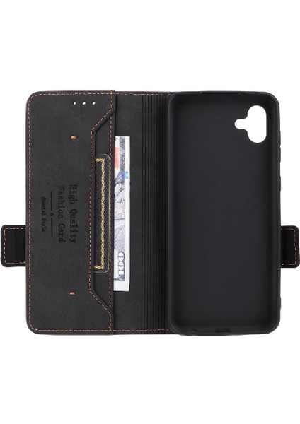 Kart Tutucu Kickstand Deri Folio ile Samsung Galaxy A04 4g Için Kılıf (Yurt Dışından) modelleri