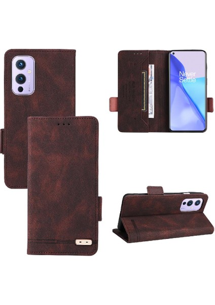 Kart Tutucu Kickstand ile Oneplus 9 Deri Folio Flip Case Için Kılıf (Yurt Dışından) fiyatları
