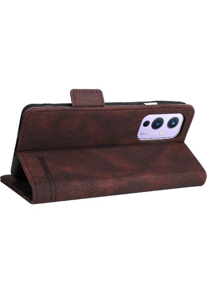 Kart Tutucu Kickstand ile Oneplus 9 Deri Folio Flip Case Için Kılıf (Yurt Dışından) modelleri