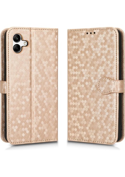 Samsung Galaxy A04 Manyetik Toka Deri Cüzdan Kapak Geometrik (Yurt Dışından)